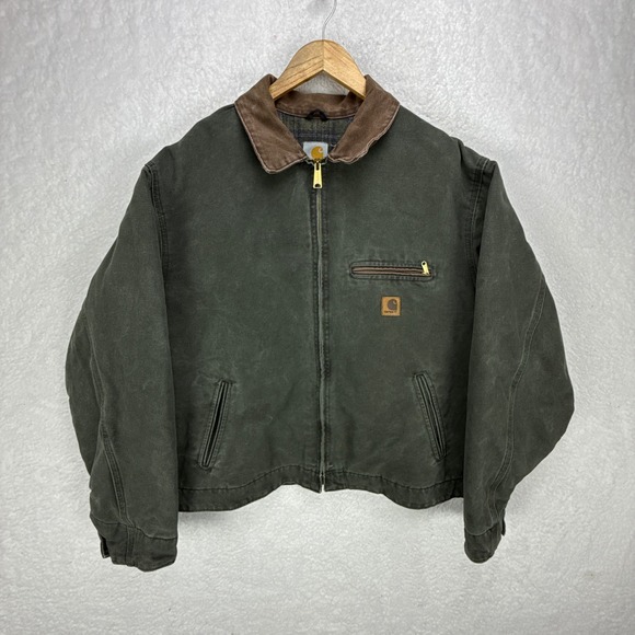 Carhartt Detroit Jacket Blanket Lined Mens 2XL J97 MOS Moss Green - Picture 1 of 11